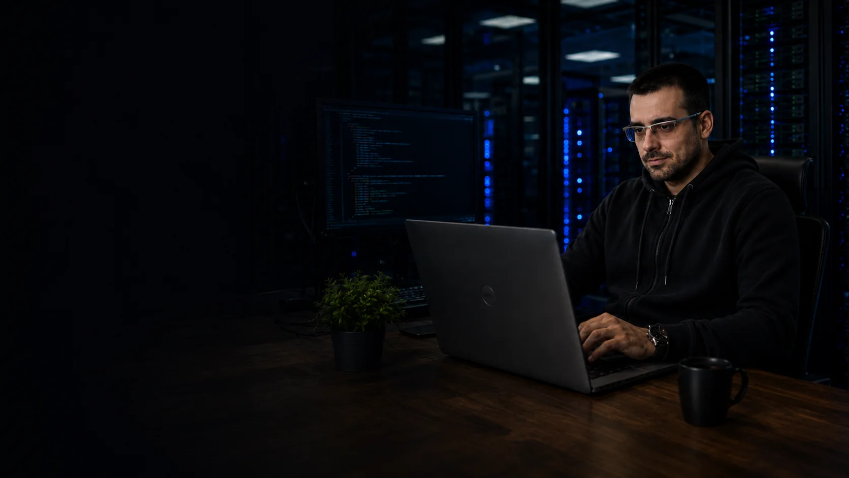 Nemanja radi u ASNET prostoru uz serversku infrastrukturu